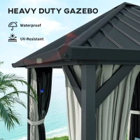 Pawilon ogrodowy 3x3 m, wodoodporny, stabilny, ciemnoszary(m-4)