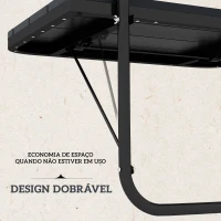 Outsunny Mesa Suspensa para Varanda Dobrável de Alumínio com Altura Ajustável em 4 Níveis Capacidade 25 kg 60x40x55-64 cm Preto(m-5)