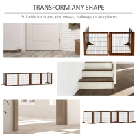 Ogrodzenie dla psa 6-częściowe, składane, 432 x 70 cm, brązowe(m-5)