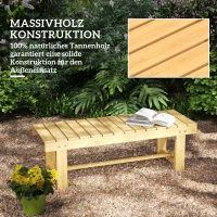 Outsunny Tuinbank 2-zits zitbank houten bank tuinmeubelen massief hout naturel 1,1 m(m-5)