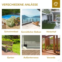 Outsunny Tuinstoel tuinzetel houten stoel hoge rug met armleuningen vurenhout natuur(m-7)