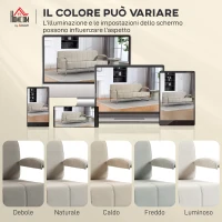 HOMCOM Divano 3 Posti Moderno Rivestito in Ciniglia Beige, in Acciaio, Spugna e Pannello Multistrato, 174x75x76 cm(m-7)