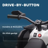 HOMCOM Elektrisch kinderquad, 3-8 km/u, 45 min. gebruiksduur, LED-koplamp, muziekspeler met USB, voor kinderen 3 tot 5 jaar(m-7)