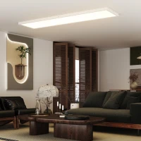 HOMCOM Conjunto de 4 Candeeiros de Teto Reguláveis em Cor com Interruptor DIP e de Parede 3000K/4000K/6000K 120x30x3,7 cm Branco(m-7)