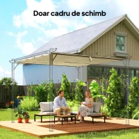 Outsunny Prelată pentru Pergolă cu 10 Orificii de Drenaj, Material Poliester UV30+, Doar Acoperire, 288x298 cm, pentru Pergolă Grădină 3x3m, Bej(m-2)