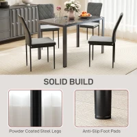 HOMCOM Krzesła do jadalni 4 szt., z oparciem, welur, ciemnoszare(m-6)