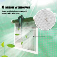 Outsunny Szklarnia 3 x 2 x 2 m Szklarnia foliowa z 2 zwijanymi drzwiami i 6 siatkowymi oknami, zielona(m-7)