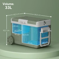 Kompresorowa lodówka elektryczna 33L z LED i kółkami(m-3)