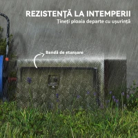HOMCOM Cutie de Unelte din Aluminiu cu Încuietoare și 2 Chei, Cutie de Depozitare 96L, Rezistentă și Impermeabilă, pentru Pick-Up, Camper, Remorci, 76,2x35,5x40,6cm, Argintiu(m-6)