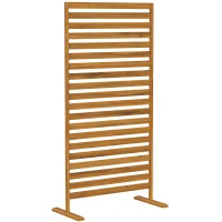 Outsunny Houten afscheiding 80 x 170 cm kamerverdeler met standaard, vrijstaande scheidingswand bruin(m-11)