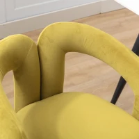 Set 2 sedie da pranzo in tessuto effetto velluto con imbottitura, 64x50.5x71 cm, Verde Oliva(m-6)