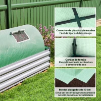Outsunny Estufa Pequena para Cultivo de Plantas com 5 Janelas Estrutura em Aço e Cobertura de PE Anti-UV 300x80x45 cm Verde(m-6)