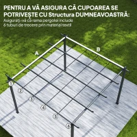 Outsunny Prelată pentru Pergolă cu 10 Orificii de Drenaj, Material Poliester UV30+, Doar Acoperire, 288x298 cm, pentru Pergolă Grădină 3x3m, Bej(m-4)