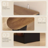 HOMCOM Mesa de Bar Extensível e Giratória 360° com Prateleiras Abertas e 2 Portas de Vidro 150x80x105,5 cm Preto e Madeira(m-8)