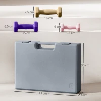 HOMCOM Set di Manubri Pesi Fitness da 9 kg con Impugnatura Antiscivolo e Valigetta, Multicolore(m-3)