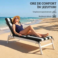 Outsunny perne impermeabile pentru mobilier de piscină, perne mari pentru șezlonguri, perne șezlonguri de exterior(m-5)