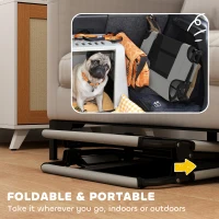 PawHut Portable Raised Dog Bed, Elevated Pet Cot with Breathable Mesh for Indoor Outdoor, for Small Medium Dogs, Light Grey(m-6)