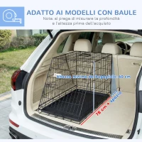 PawHut Trasportino per Cani in Metallo e PP, Gabbia per Cani a Trapezio per Auto con Maniglia, 77x47x55cm Nero(m-4)