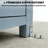 Outsunny Tuinkast Hout Weerbestendig Gereedschapsschuur met Dubbele Deur Magnetische Sluiting voor Tuin en Terras 85 x 54 x 170 cm Grijs(m-6)