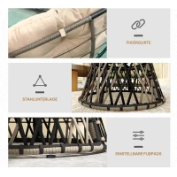 Fotel Papasan Rattan 360° obrotowy z poduszką Ø 90 cm(m-8)