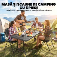 Outsunny măsuțe pentru plajă ușoare mobilier de camping bucătărie plastic pop pliabil pentru banchete(m-4)