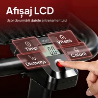 SPORTNOW Bicicletă Fitness pentru Acasă, Bicicletă de Interior cu Rezistență Magnetică Silențioasă, Șa și Ghidon Reglabile(m-6)