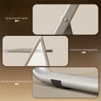 HOMCOM Lot de 4 chaises pliantes en acrylique et acier, chaises pliantes portables pour maison, salle à manger, transparentes(m-6)