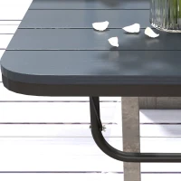 Outsunny Tavolino da Balcone Pieghevole e Regolabile, in Alluminio e Legno Composito, 60x40x55-64 cm, Nero(m-9)