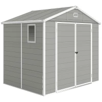 Outsunny Gerätehaus, 4,1m², Gartenhaus mit Satteldach, 240 x 190 x 180/228 cm(m-11)