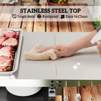 Wózek grillowy 3-poziomowy, blaty robocze, kółka, szafka(m-6)