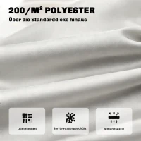 Outsunny 3 Sitzer Bankauflage 150x98x8 cm Bankkissen mit Bändern, Bankpolster für Gartenmöbel Hollywoodschaukel, Hellgrau(m-4)