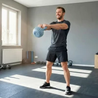 SPORTNOW Kettlebell 12 kg con impugnatura antiscivolo, Blu(m-6)