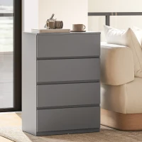 HOMCOM Chest of Drawers, 4-Drawer Storage Cabinets, Modern Dresser, Storage Drawer Unit for Bedroom(m-8)