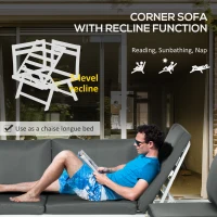 Outsunny Zestaw mebli ogrodowych 4w1, narożnik, stół kawowy, balkon(m-6)