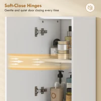 HOMCOM szafka łazienkowa, stojąca z 2 drzwiczkami i otwartą półką, biała(m-6)