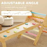 AIYAPLAY 8-in-1 Toddler Climbing Frame, Indoor Play Triangle Set with Slide, Arch and Triangle Ladder, Multicolour(m-6)