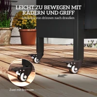 Wózek grillowy 3-poziomowy, blaty robocze, kółka, szafka(m-8)