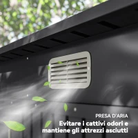 Outsunny Capanno Porta Attrezzi con Chiavistello, in Acciaio Zincato, 249x121x183 cm, Grigio(m-7)