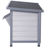 PawHut Conigliera in legno con tetto bitumato, 2 porte e rete metallica per esterno, 112x50x54 cm(m-5)