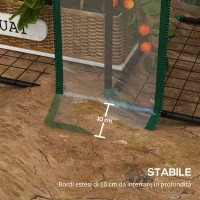 Outsunny Serra da Giardino con Copertura in PE, 6 Mensole e 2 Porte Avvolgibili, 143x46x151cm, Trasparente(m-7)