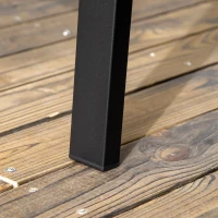 Outsunny Panchina in metallo 2 posti con motivo floreale, 127x63x83 cm, Nero(m-5)