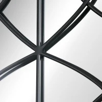 HOMCOM Specchio da Parete ad Arco con Dettagli Moderni e Ganci, in Legno e Vetro, 60x93 cm, Marrone e Nero(m-8)