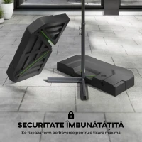 Outsunny Set 2 Greutăți pentru Bază Umbrelă cu Braț Lateral din HDPE, Reumplibile până la 105 kg, 101x101x12 cm, Negru(m-6)