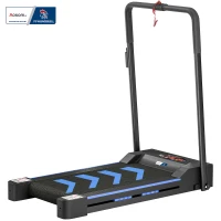HOMCOM Tapis roulant elettrico con schermo LCD per camminata, con 370 W pieghevole e telecomando, velocità 1-6 km/h, Nero(m-1)