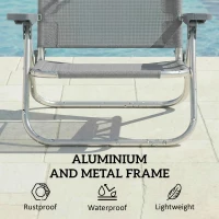 Outsunny Chaise lounge d'extérieur, transat pliant inclinable avec 6 positions.(m-4)