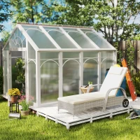 Outsunny Lettino prendisole con materasso e ruote regolabile, 200x73x30-103 cm, Grigio chiaro(m-3)