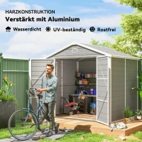 Outsunny Gerätehaus, 4,1m², Gartenhaus mit Satteldach, 240 x 190 x 180/228 cm(m-4)