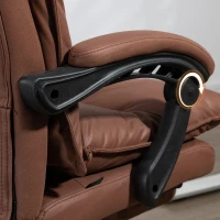 Vinsetto Sedia regolabile da ufficio con massaggio e riscaldamento, poggiapiedi, fino a 120 kg, 66x74x121,5 cm, Marrone(m-5)