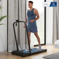 HOMCOM Tapis roulant elettrico con schermo LCD per camminata, con 370 W pieghevole e telecomando, velocità 1-6 km/h, Nero(m-6)