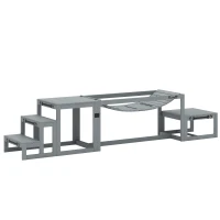 PawHut Set agility dog 3 pezzi con ponte, scala e piattaforma, 117x50x56 cm, Grigio(m-1)